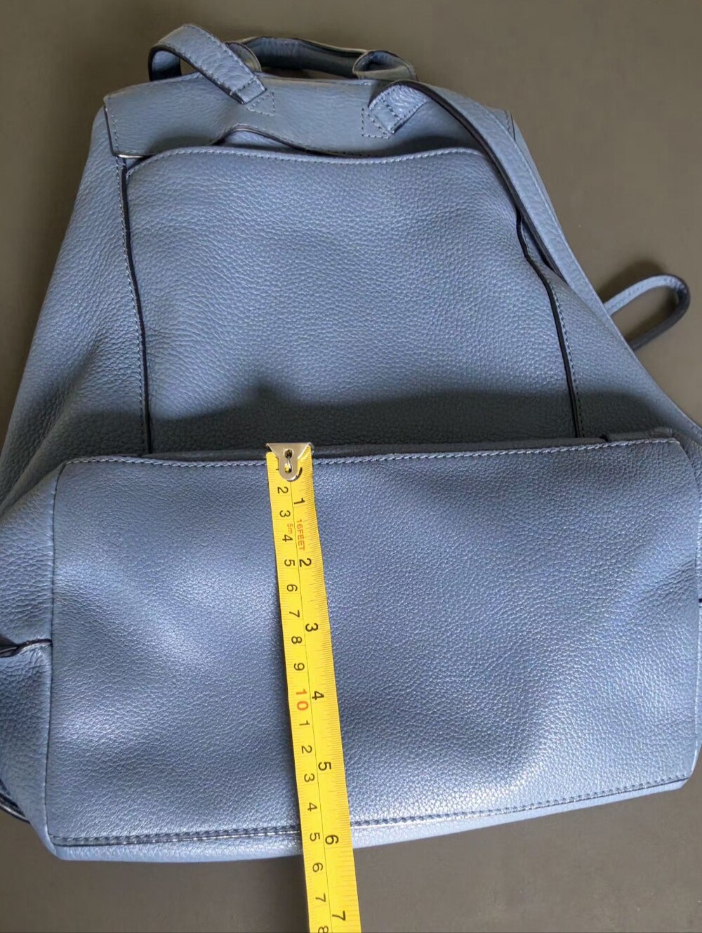 Tory Burch Genuine Leather Backpack Blue Pebbled Leather Excellent Cond. - Picture 12 of 12